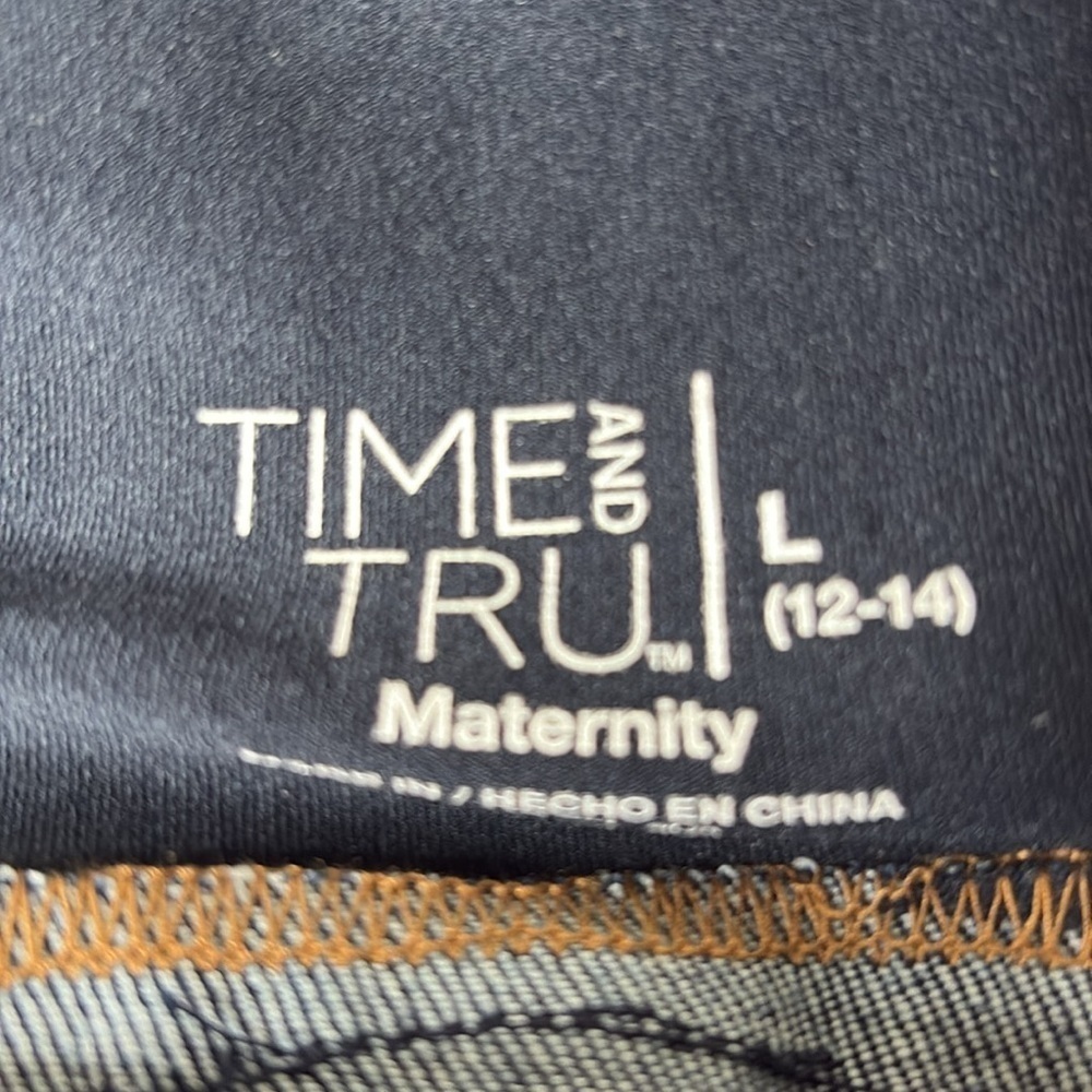 NWT Time and Tru Maternity Straight Leg Stretch with Belly Band Jeans- L 12/-14 - Picture 6 of 7